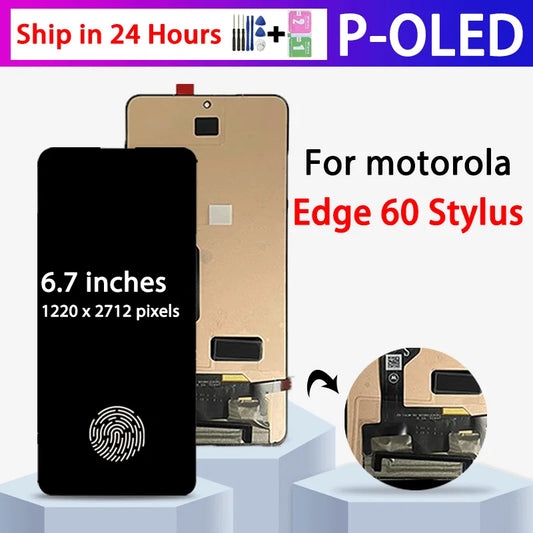 6.7'New Edge60Stylus Display For Motorola Edge 60 Stylus LCD Display Touch Screen Digitizer Assembly Replacement Repair Parts Motorola phone repair parts