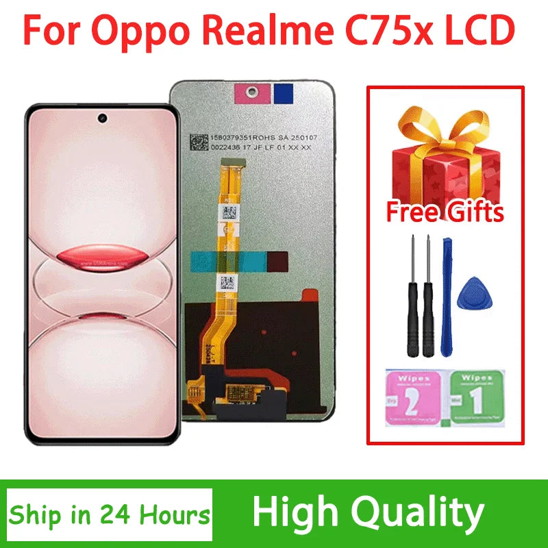 6.67'' IPS LCD For Realme C75x LCD Display Touch Screen Panel Digitizer For Realme C75X Display Replacement Repair Parts Realme phone repair parts  Oppo phone repair parts