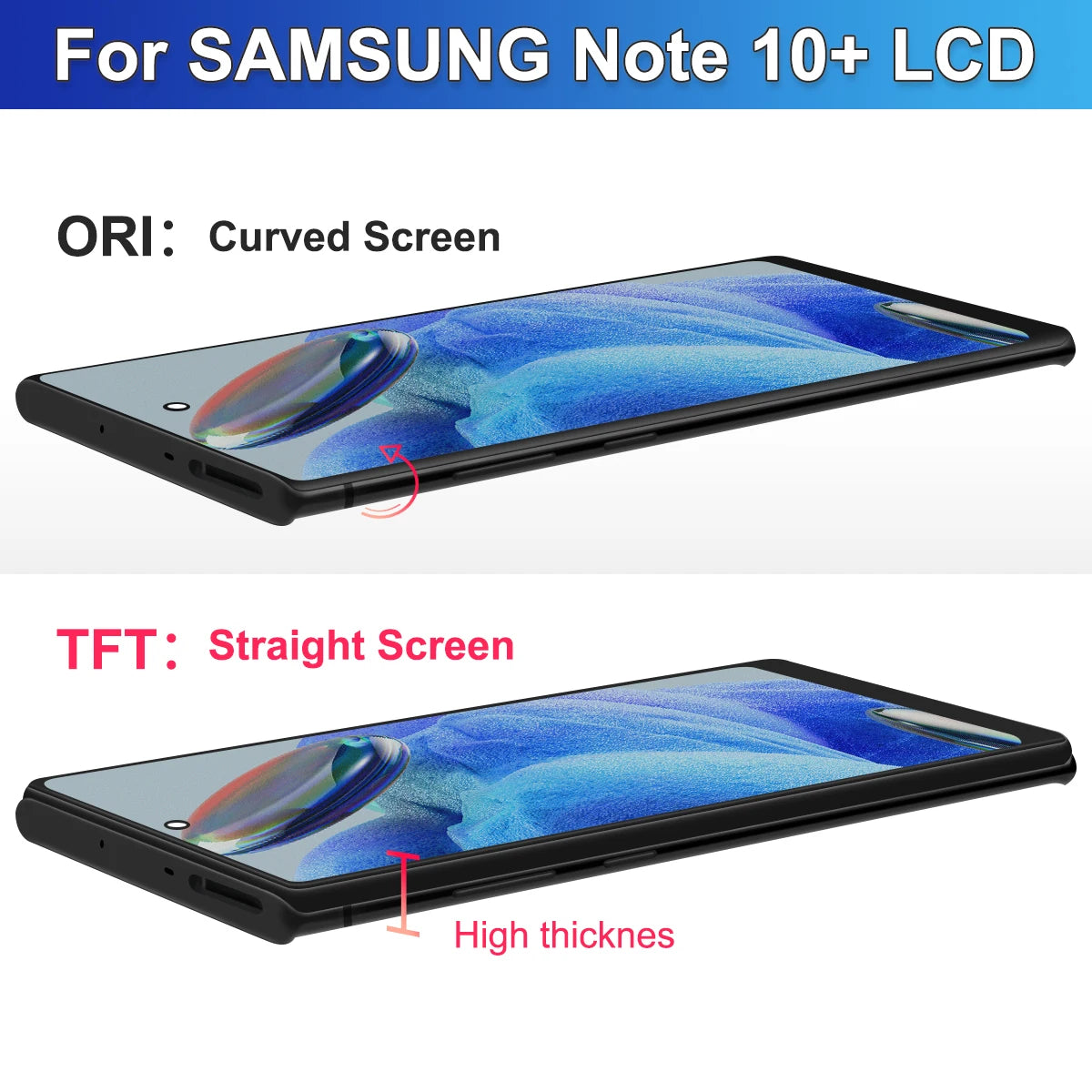 TFT Note 10 Plus Display Screen Assembly for Samsung Galaxy Note10+ N975F N975F/DS Lcd Display Touch Screen with Frame Parts Samsung phone repair parts