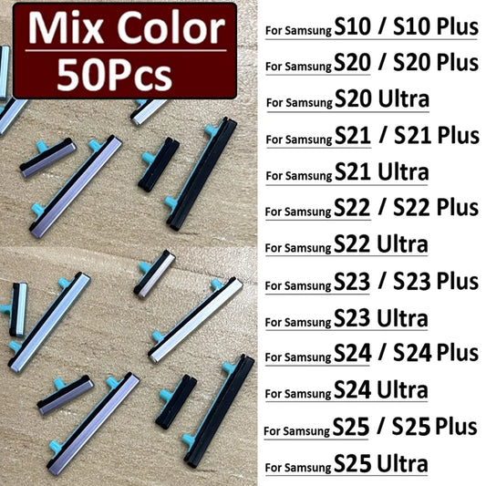 50Pcs/Lot, New For Samsung S10 S20 S21 S22 S23 S24 S25 Plus Ultra Power Button + Volume Side Button Replacement Parts Samsung phone repair parts
