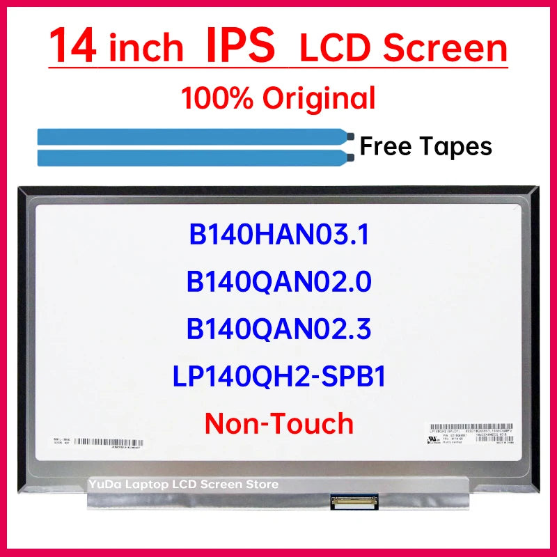 14" LCD Screen B140HAN03.1 LP140QH2-SPB1 B140QAN02.0 B140QAN02.3 For Lenovo ThinkPad X1 Carbon 5th 6th Gen Display Matrix Panel Lenovo laptop repair parts