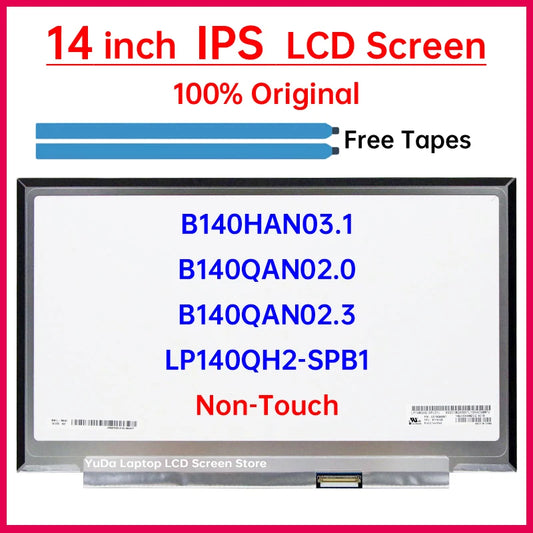 14" LCD Screen B140HAN03.1 LP140QH2-SPB1 B140QAN02.0 B140QAN02.3 For Lenovo ThinkPad X1 Carbon 5th 6th Gen Display Matrix Panel Lenovo laptop repair parts