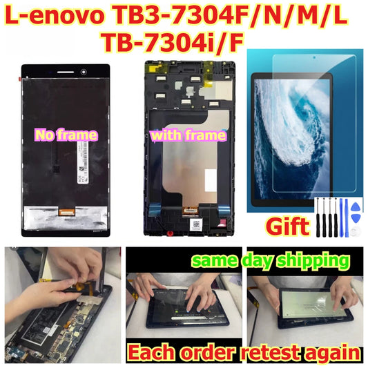 100% tested Tab touch display lcd screen for Lenovo TB3-7304F N M L TB-7304i F Digitizer assembly Lenovo tablet repair parts