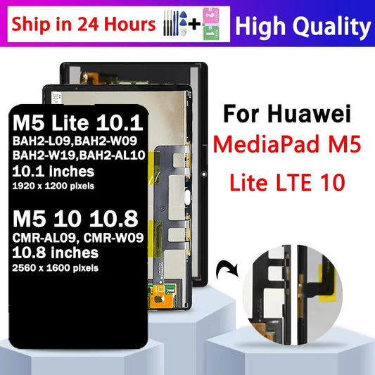 Tested New For Huawei MediaPad M5 Lite M5 10 BAH2-L09 BAH2-W19 CMR-AL09, CMR-W09 Touch Screen Digitizer Assembly Tablet repair parts