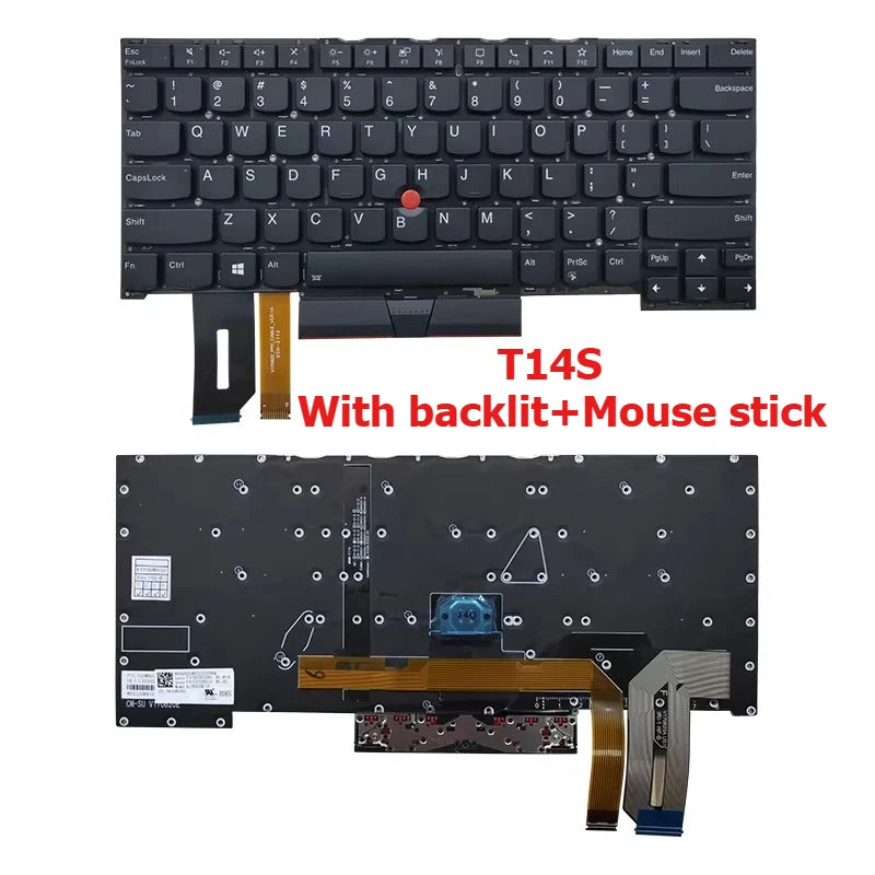 Keyboard for Lenovo  Thinkpad E14 R14 E15 T14 T15 L14 L15 T14S p14s S3 GEN2 backlight mouse stick KEYBOARD Lenovo laptop repair parts