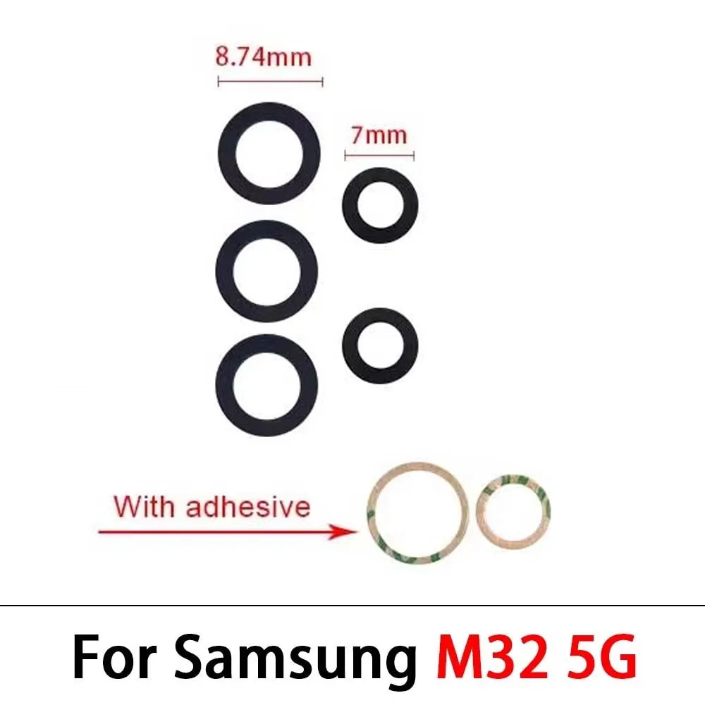 Rear Back Camera Glass Lens With Sticker For Samsung M10 M20 M30 M40 M12 M21 M21s M31 M31s M51 M32 M14 M54 M53