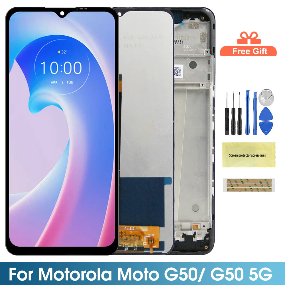 Moto G50 XT2137-1 XT2137-2 Lcd Display Digital Touch Screen with Frame for Motorola Moto G50 5G XT2149-1 Screen Replacement Motorola phone repair parts