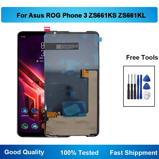 LCD Screen For Asus ROG Phone 3 ROG 3 LCD Display Screen Touch Panel Digitizer For Asus ROG 3 ZS661KS ZS661KL Display Tablet repair parts