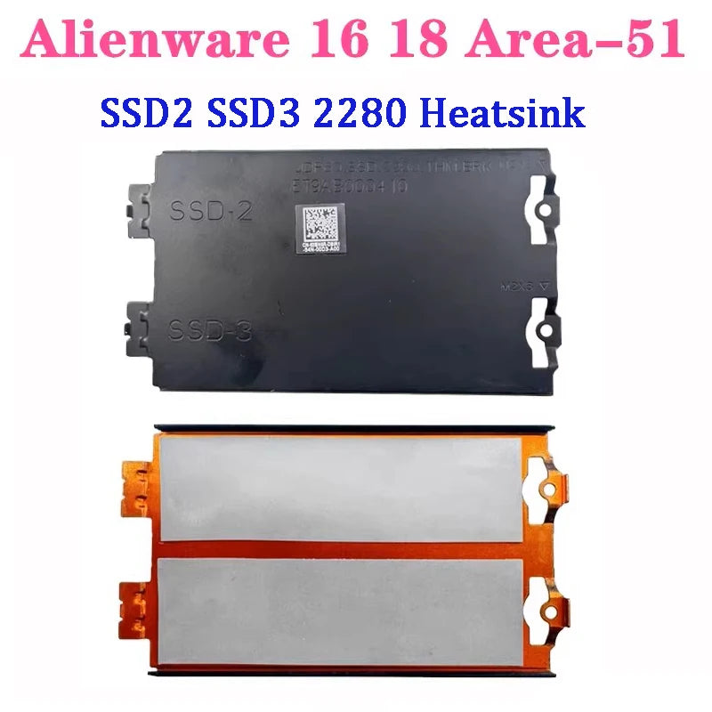 New Original Laptop SSD 2280 Bracket Heatsink Plate For DELL Alienware 16 18 Area-51 M2 SSD1/2/3 2230 to 2280 Dell laptop repair parts