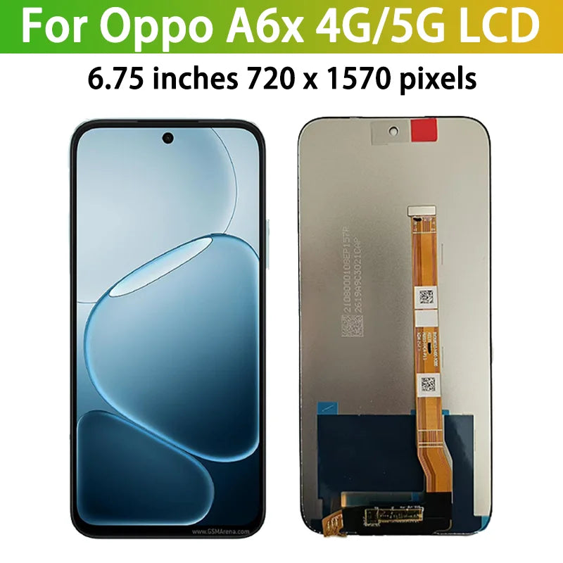 6.75' IPS LCD For Oppo A6X A6x 4G 5G LCD Display Touch Screen Digitizer Assembly CPH2819 CPH2823 Replacement Oppo phone repair parts Realme phone repair parts