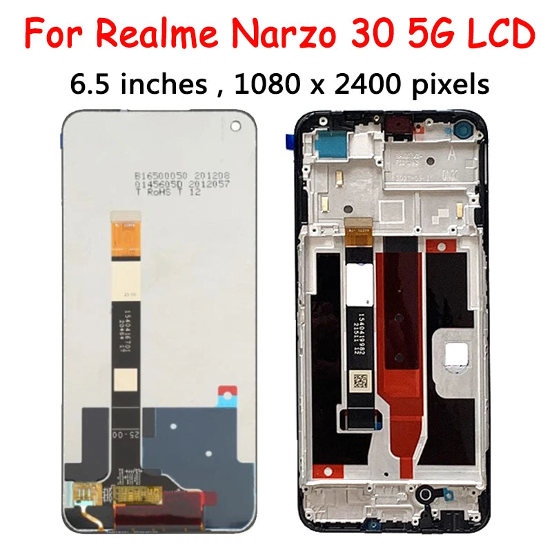 AAA+ For Oppo Realme Narzo 30 4G/5G LCD RMX2156 RMX3242 LCD Display Touch Panel Digitizer For Realme Narzo 30 Pro 5G RMX2117 Oppo phone repair parts Realme phone repair parts