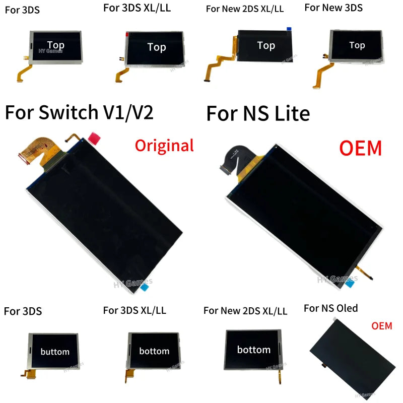 Replacement LCD Screen Display for NS Switch Lite Oled Top Upper Lower Bottom Screen for 3DS New 2DS/3DS LL XL Repair Parts Game console repair parts