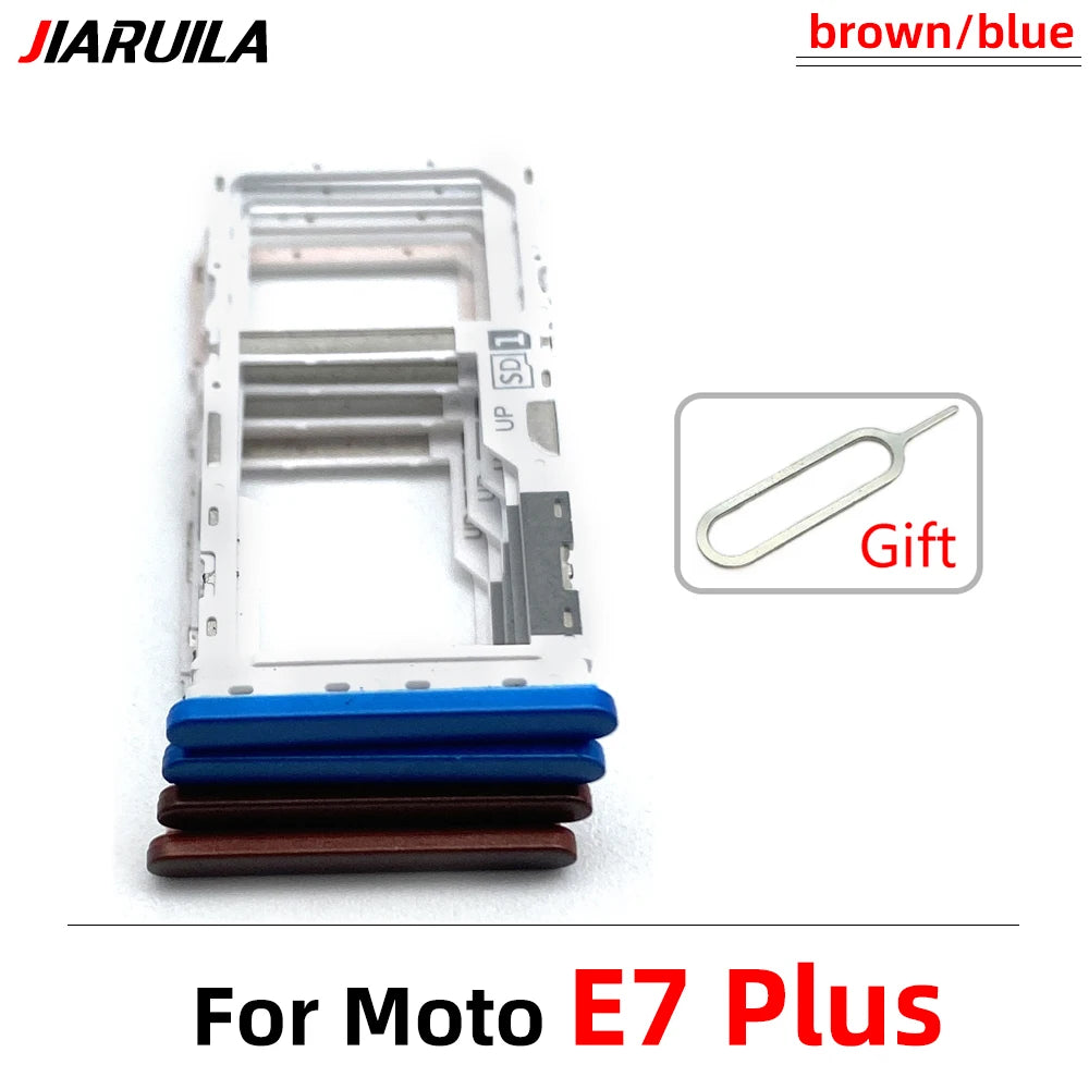 New SiM Tray For Moto E6 Play E6s E7 Plus E7i Power E20 E40 SIM Card Slot SD Card Tray Holder Adapter Motorola phone repair parts