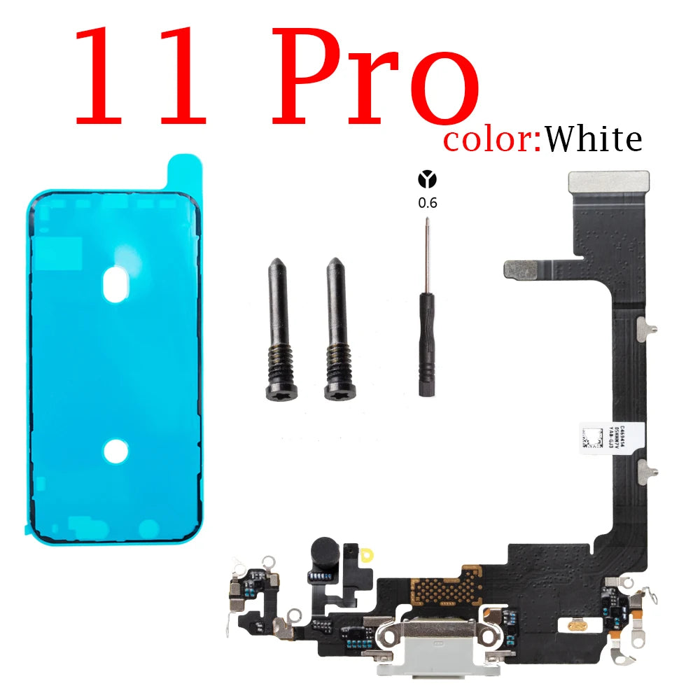 Charging Flex Cable For iPhone 11 Pro Max USB Plug Charger Port Dock Connector With Mic Headphone Audio Jack Flex Cable iPhone phone repair parts