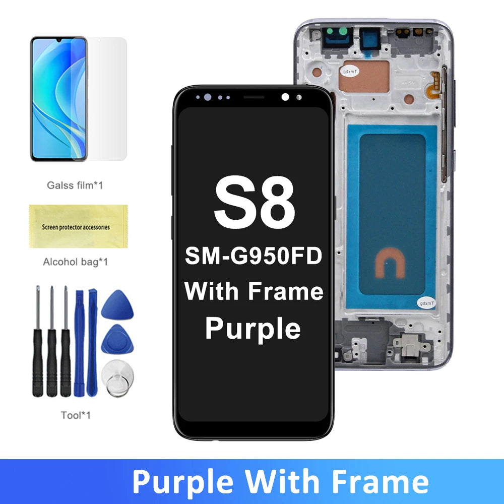 TFT S8 For Samsung Galaxy S8 G950F LCD Display Digital Touch Screen with Frame LCD Touch Screen Replacement Assembly Parts Samsung phone repair parts