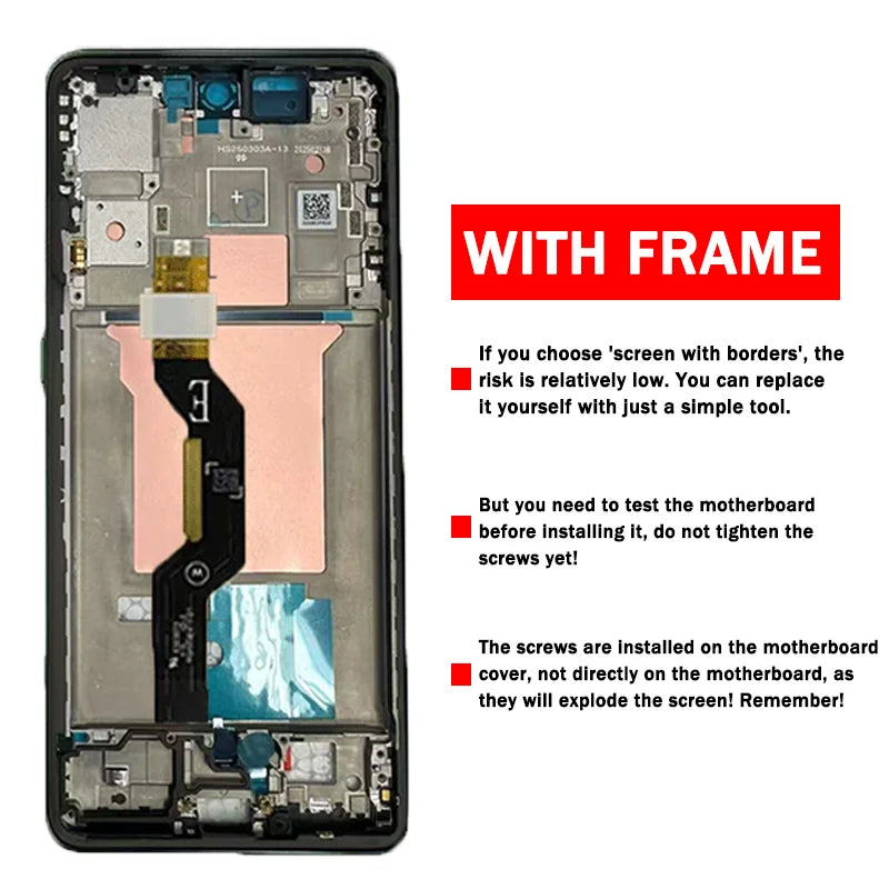6.67'' AMOLED for Motorola Edge 60 LCD Display Touch Screen Digitizer Assembly for Moto Edge60 XT2505-1 XT2505-4 Display Frame Motorola phone repair parts