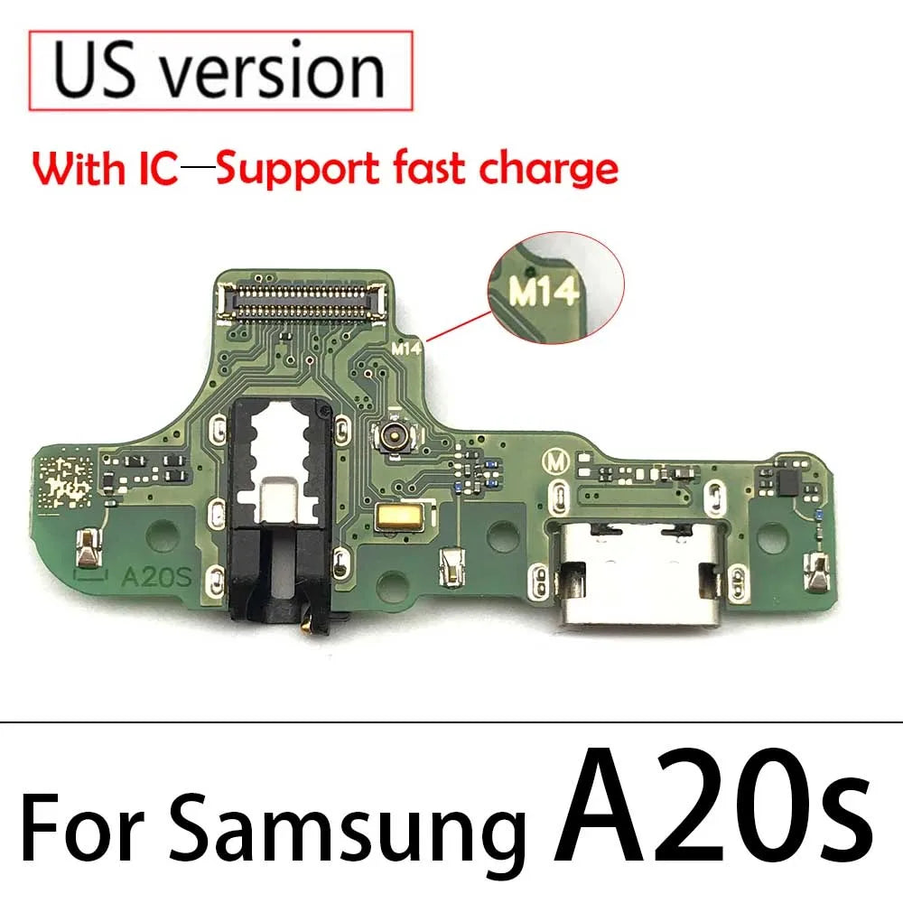 10Pcs, USB Port Charger Dock Plug Connector Charging Board FLex Cable Microphone For Samsung A20S A207 A207F Samsung phone repair parts