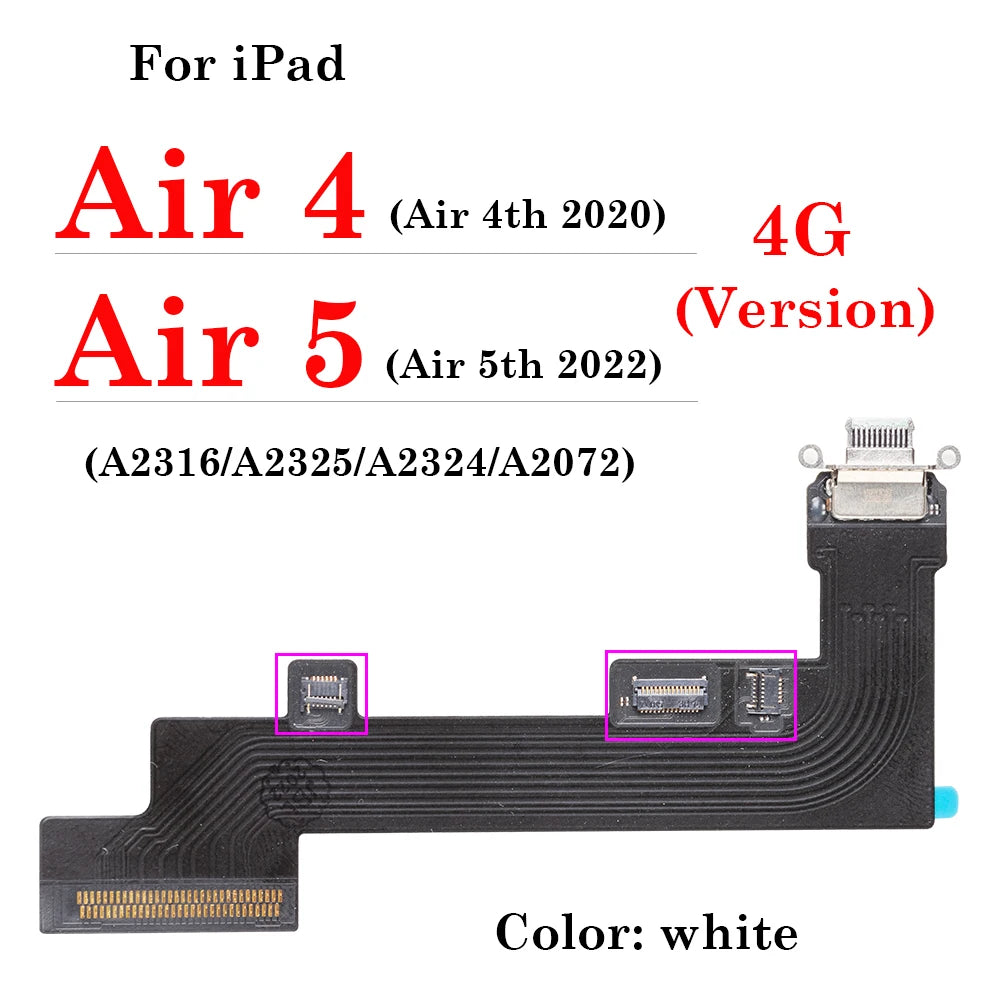 For iPad Air 1 2 3 4 5 6 7 8 9 Charger USB Charing Port Dock Plug Jack Socket Connector Data Flex Cable 2017 2018 2019 2020 2021 iPad tablet repair parts