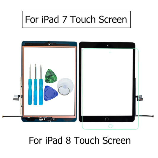 Touch Screen Digitizer Glass For iPad 7/8 2019/2020 A2197 A2198 A2200 A2270 A2428 With Home Button+Flex+Tools+tempered Glass iPad tablet repair parts