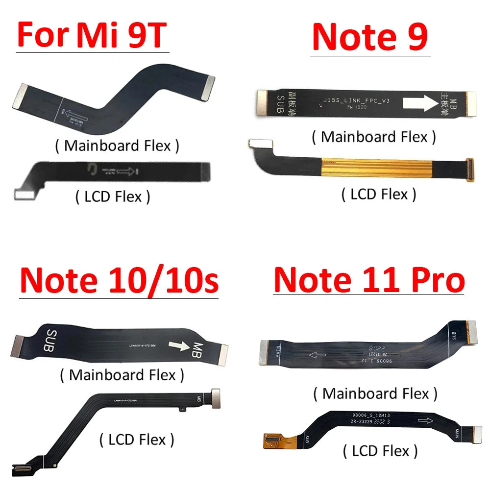 10Pcs，New For Xiaomi Mi A3 9 9T 11 Lite F2 Pro Redmi Note 9 10 10s 11 Pro Main FPC LCD Display Connect Mainboard Flex Cable Xiaomi  Xiao mi phone repair parts