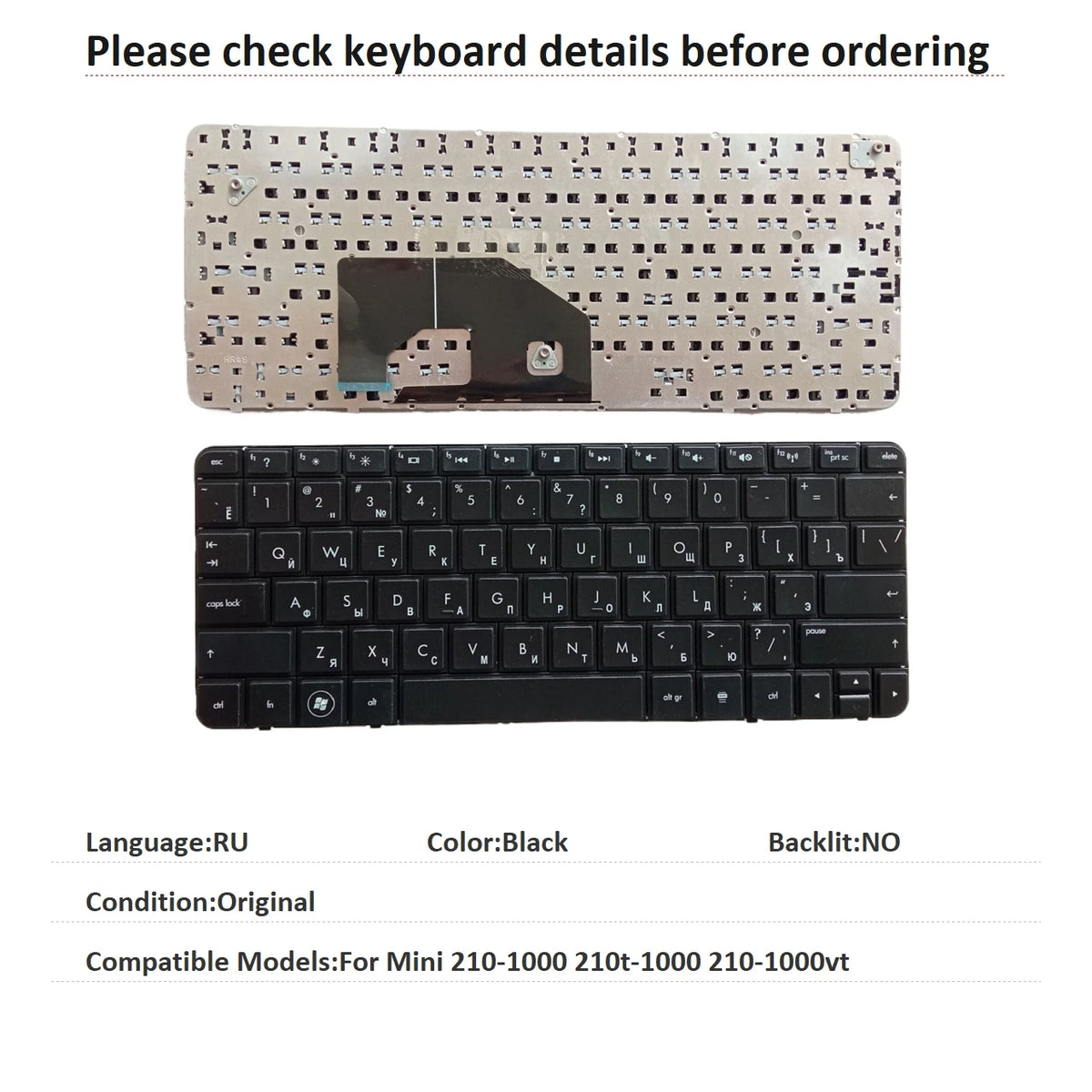 New UI Russian Spanish Brazil Language  Keyboard For HP Mini 210-1000 210t-1000 210-1000vt Notebook PC Replacement Keyboard HP laptop repair parts
