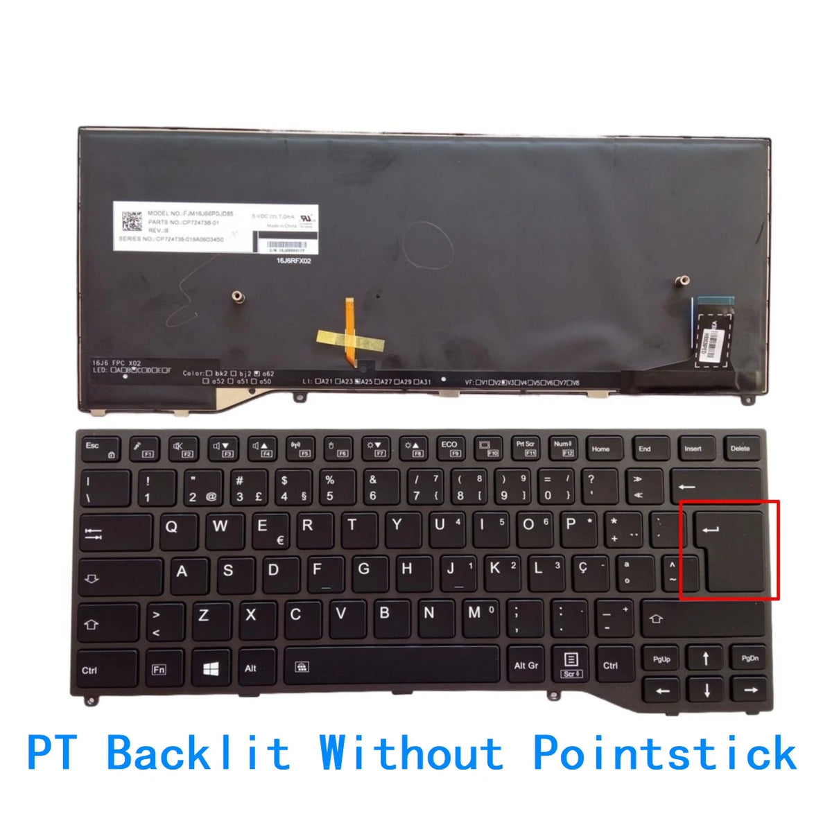 New US UI Portuguese Language  Backlit Keyboard For Fujitsu Lifebook U747 U748 U749 E448 E449 E548 E749 Replacement Keyboard