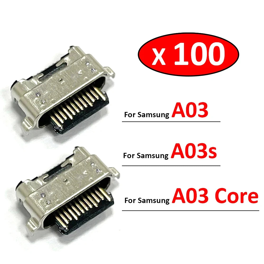 100Pcs/Lot，For Samsung A03 / A03s / A03 Core Charger USB Charging Port Dock Connector Samsung phone repair parts