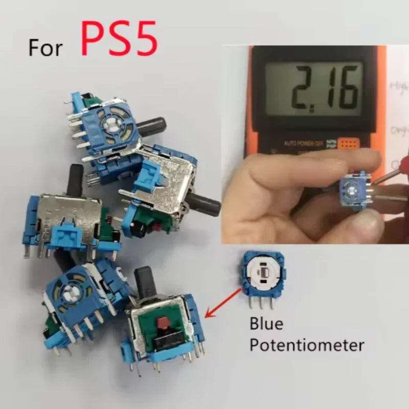 50pcs Original New 3D Analog Joystick Grip Stick Sensor Module 2.3K Blue Potentiometer for PS5 Dual Controller Gamepad Button Game console repair parts
