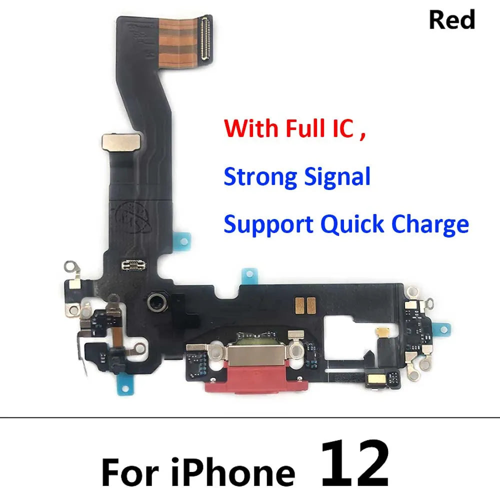 New USB Charging Port Charger Board Flex Cable For iPhone 12 Pro Max 12 mini Dock Plug Connector With Microphone iPhone phone repair parts