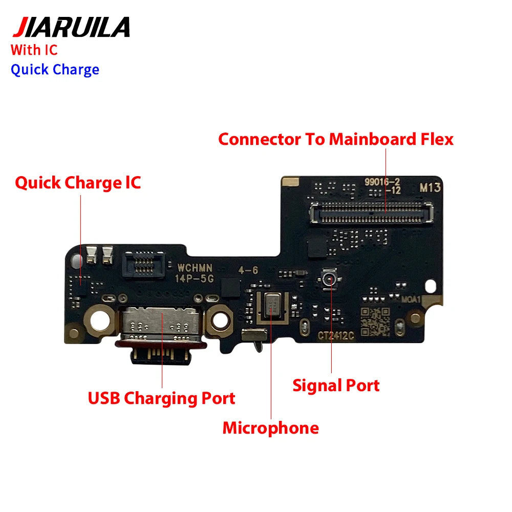 New For XIaomi Redmi Note 14 Pro Plus 4G 5G USB Charging Port Dock Charger Plug Connector Main Board Flex Cable  Xiaomi  Xiao mi phone repair parts