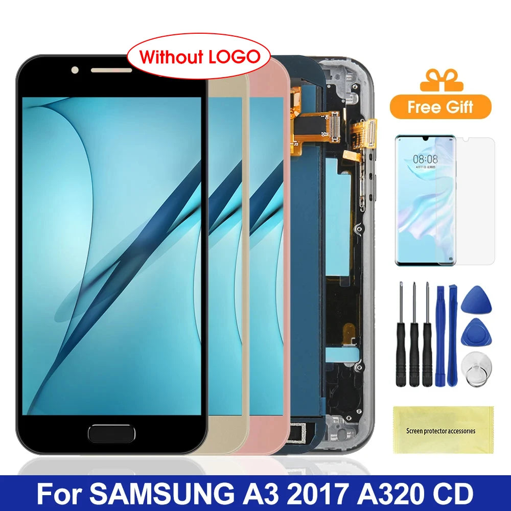 A320 Display Screen, for Samsung Galaxy A3 2017 A320 A320F A320Y A320M Lcd Display Touch Screen Digitizer Assembly Replacement Samsung phone repair parts