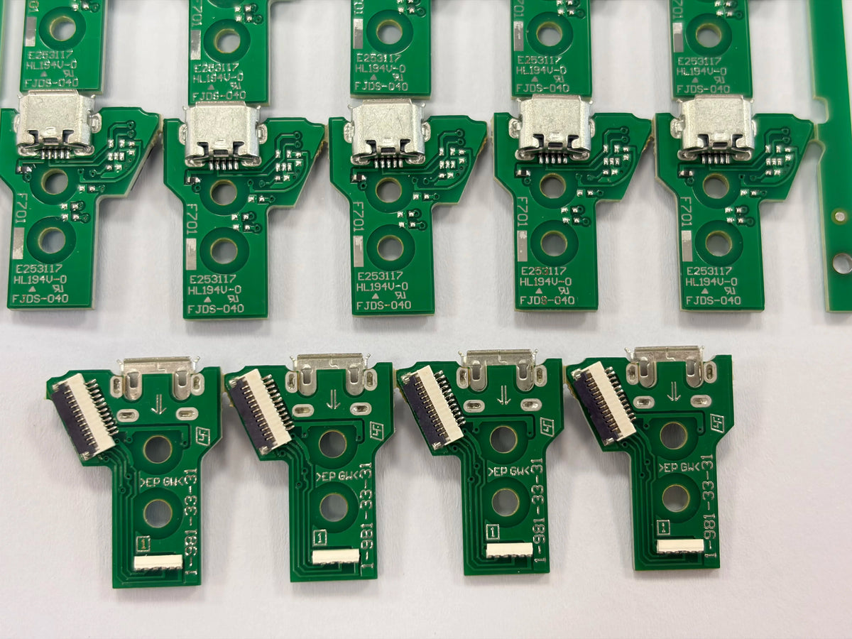 10/20/30PCS Micro USB Charging Port Socket Circuit Board With 12PIN Ribbon Flex Cable For PS4 Slim PRO JDS 040 Controller  Game console repair parts