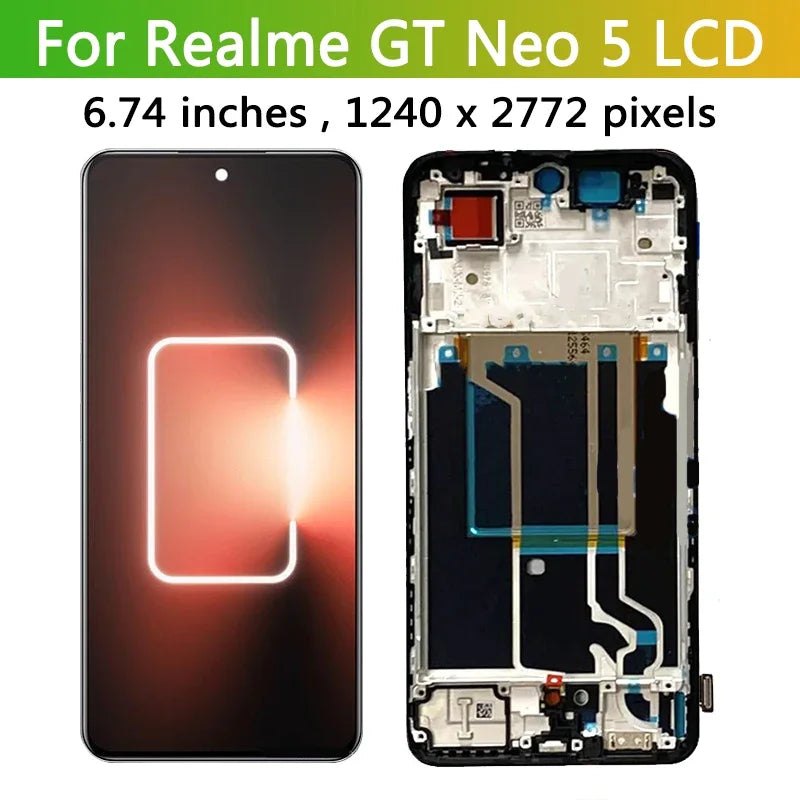 6.74"AMOLED 144hz For Oppo Realme GT Neo 5 RMX3706 LCD Display Touch Screen Digitizer For Realme GT Neo5 SE RMX3700 LCD Oppo phone repair parts Realme phone repair parts