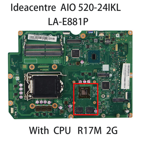 Laptop Motherboard For Lenovo Ideacentre AIO 520-24IKL LA-E881P With CPU R17M 2G 01LM146 01LM145 Lenovo laptop repair parts