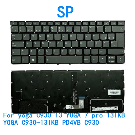 New Spanish Language  Backlit Keyboard For Lenovo yoga C930-13 YOGA 7 pro-13IKB YOGA C930-13IKB PD4VB C930 Replacement Keyboard Lenovo laptop repair parts