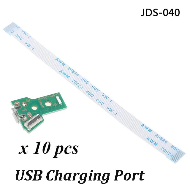 10 PCS PS4 USB Charge Port JDS-030/JDS-011 & 12 Pin, JDS-001 & 14 Pin, FJDS-055 & 12 Pin Connector Cable Replacement Game console repair parts
