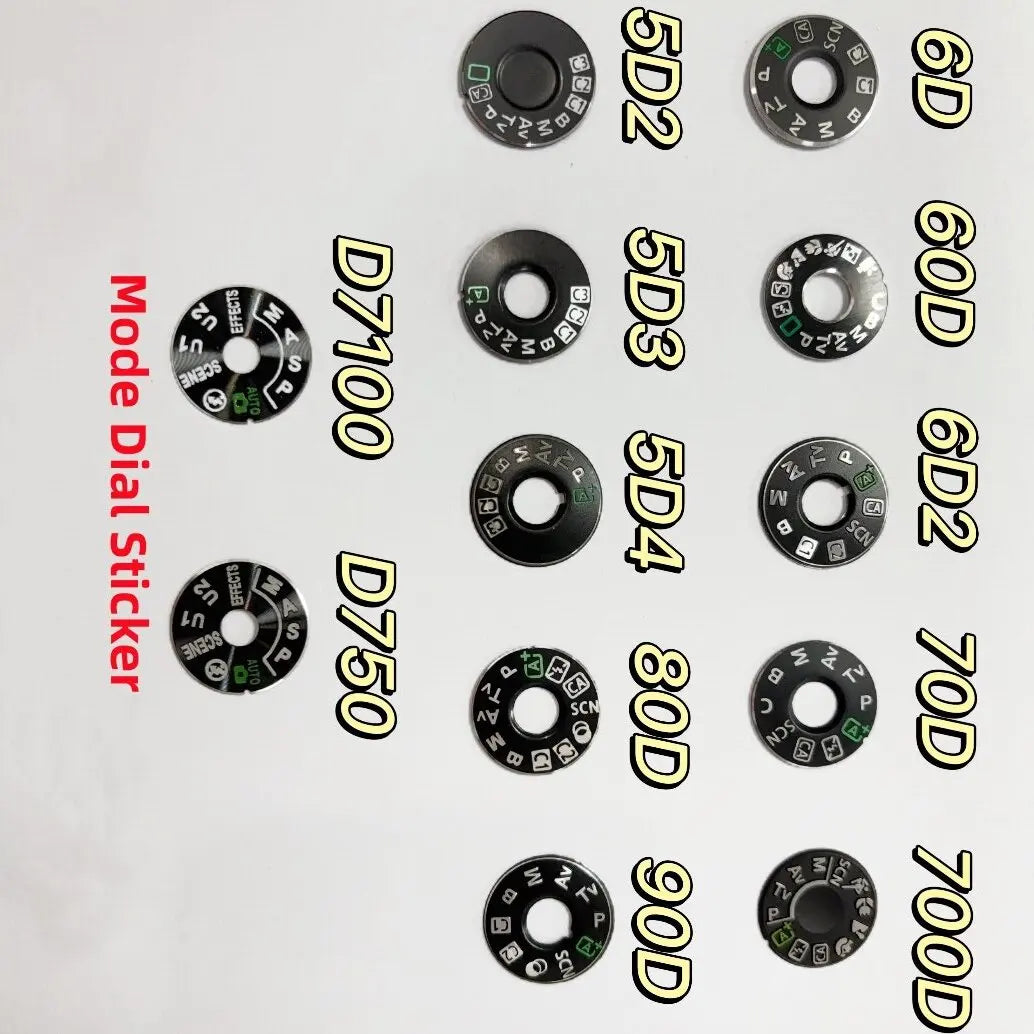New Top Mode Dial Sticker for Canon 80D 90D For Nikon D7100 D750 Body Top Dial Sticker Repair parts Digital Camera repair parts