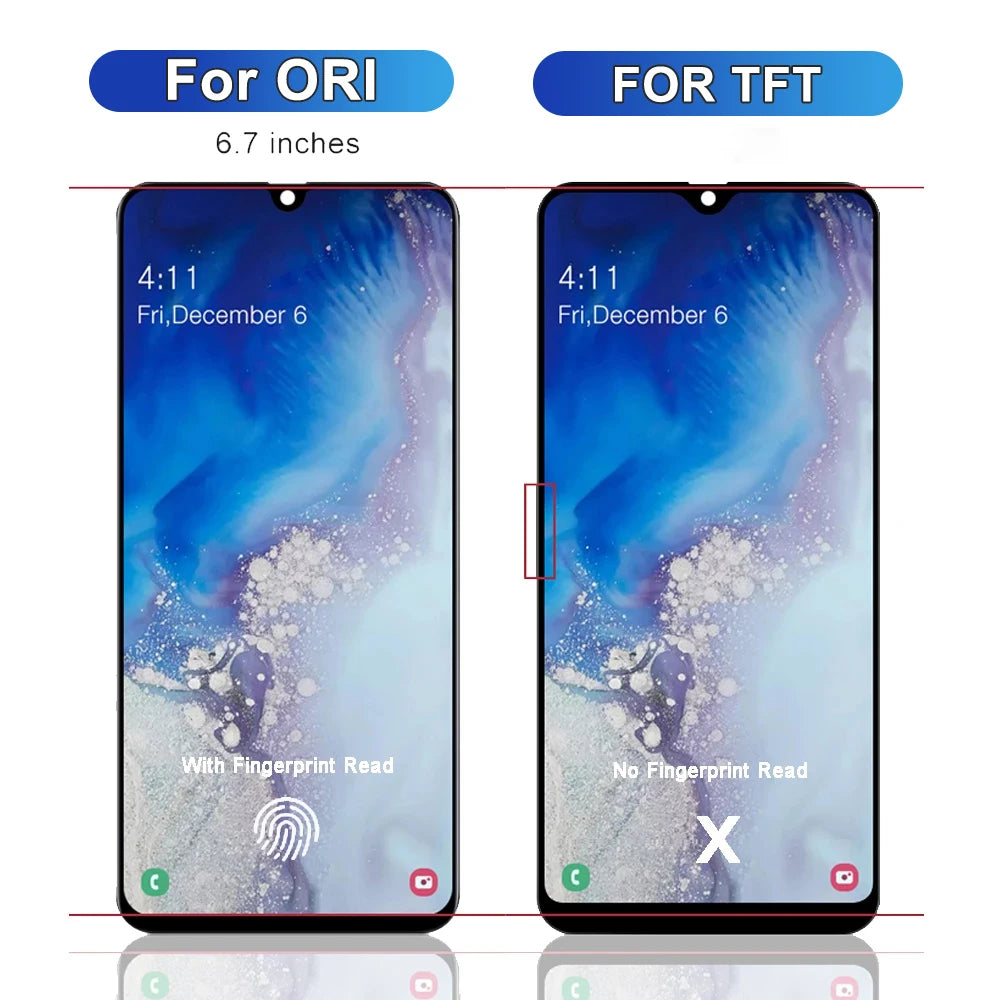 A70 SM-A705F A705FN/DS Display Screen With Frame For Samsung Galaxy A70 LCD Display Touch Screen Digitizer Assembly Replacement Samsung phone repair parts