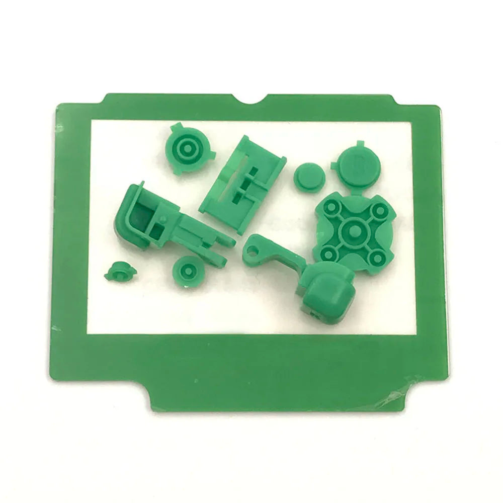 1-5set Plastic/Glass Screen Lens For GBA SP Lcd Cover+Button Kit For Gameboy Advance SP Lens Protector With Back Sticker Game console repair parts