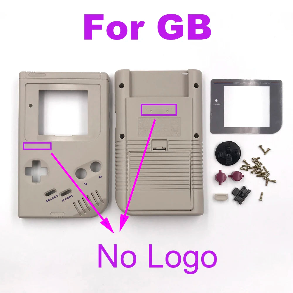 9Sets Full Set GB DMG Housing Shell with Buttons Conductive Rubber Pad Kits For Gameboy GB DMG Case Classic Gaming Console Shell Game console repair parts