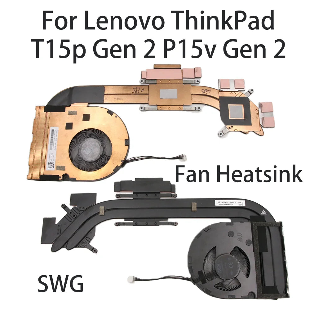 Original For Lenovo ThinkPad T15p Gen 2 P15v Gen 2 Laptop Fan Heatsink CPU Coler Cooling FRU:5H41B77218 5H41B77219 SWG Lenovo laptop repair parts