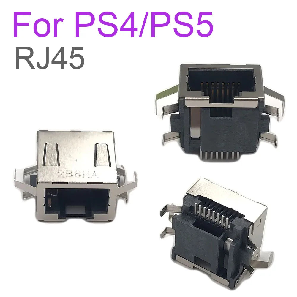 1-5pcs Original New RJ45 Jack Network Port for PS5 Game Console Network Interface Cards for PS4 8Pin Wire Connector Socket Game console repair parts