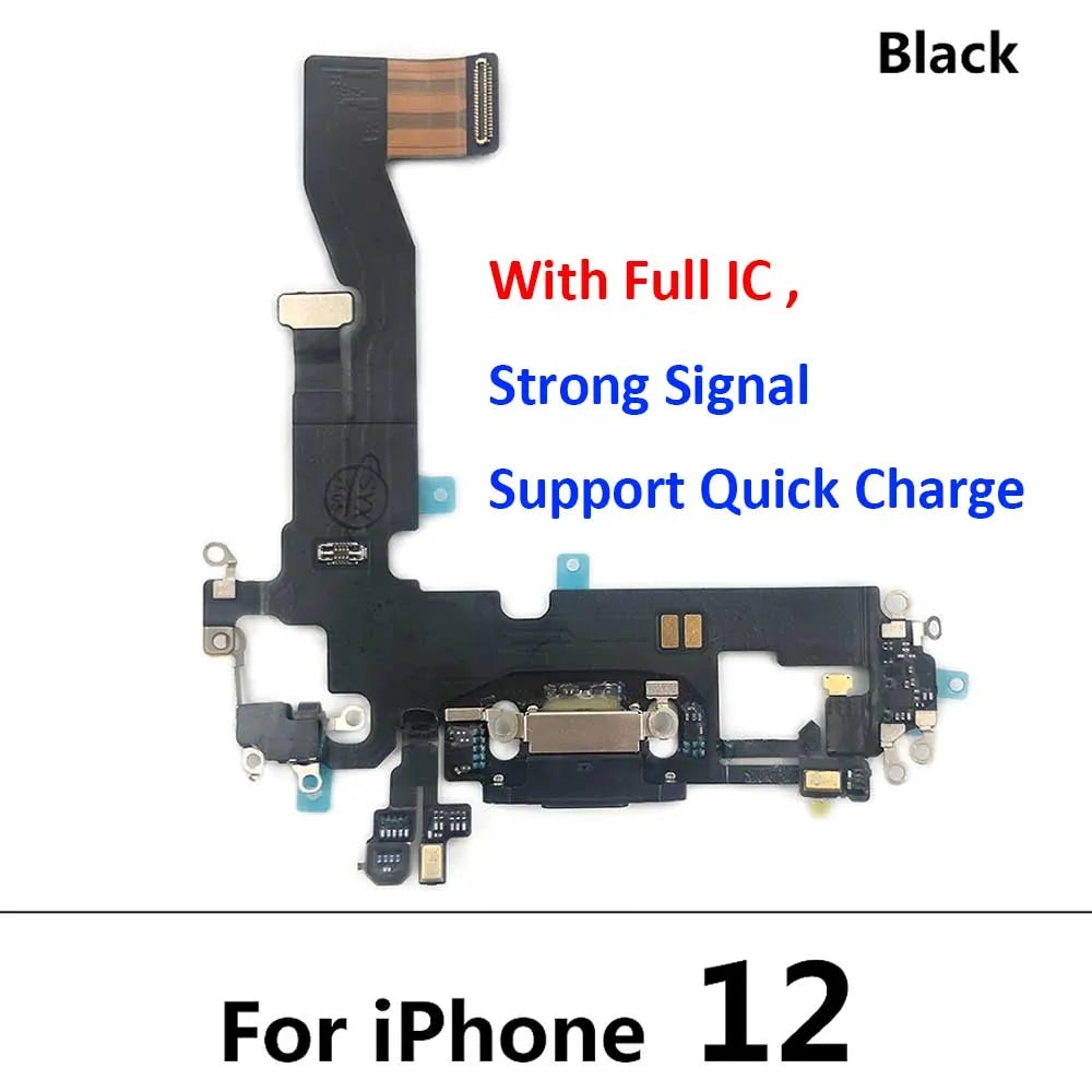 New USB Charging Port Charger Board Flex Cable For iPhone 12 Pro Max 12 mini Dock Plug Connector With Microphone iPhone phone repair parts