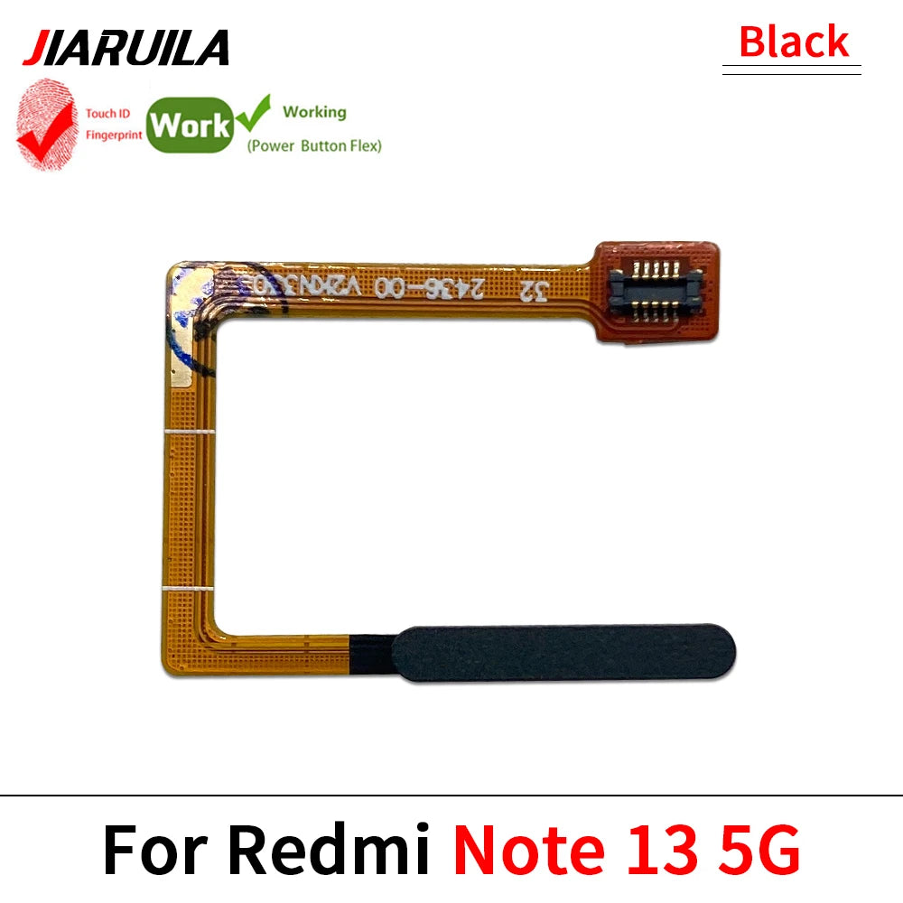 New For Xiaomi Redmi Note 13 Pro Plus 4G 5G Home Button Fingerprint Sensor Flex With Power Key Button Flex Cable  Xiaomi  Xiao mi phone repair parts