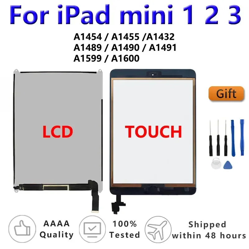 OEM Pantalla LCD Touch Screen For Apple iPad Mini 1 2 3 A1599 A1489 A1432 Assembly Digitizer Front Glass Display Replace  iPad repair parts