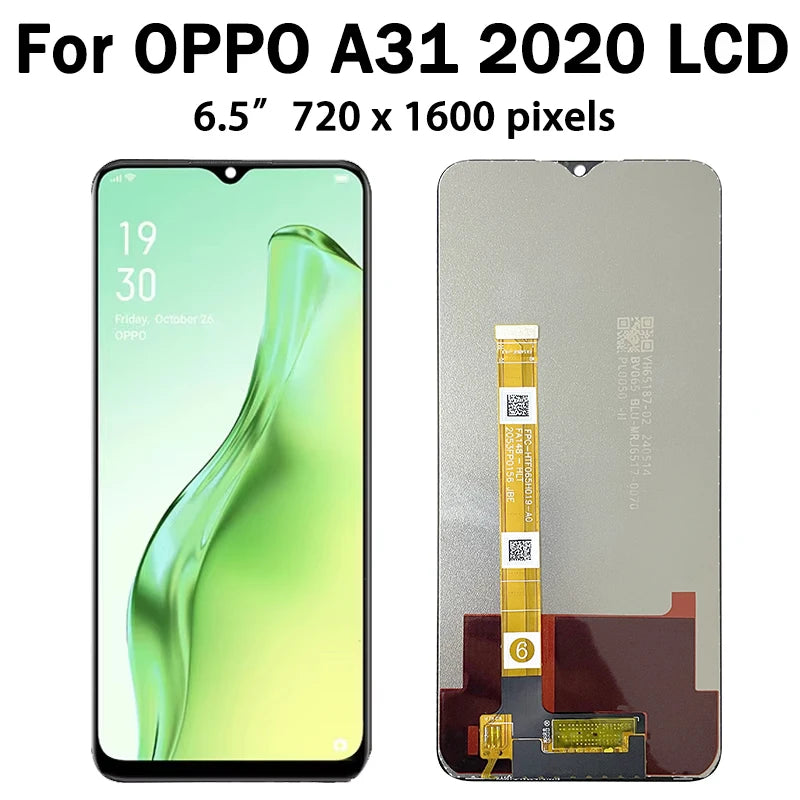 6.5"Tested A31 LCD For OPPO A31 2020 CPH2015 CPH2073 CPH2081 CPH2029 CPH2031 Lcd Display Touch Screen Digitizer Replacement Oppo phone repair parts Realme phone repair parts