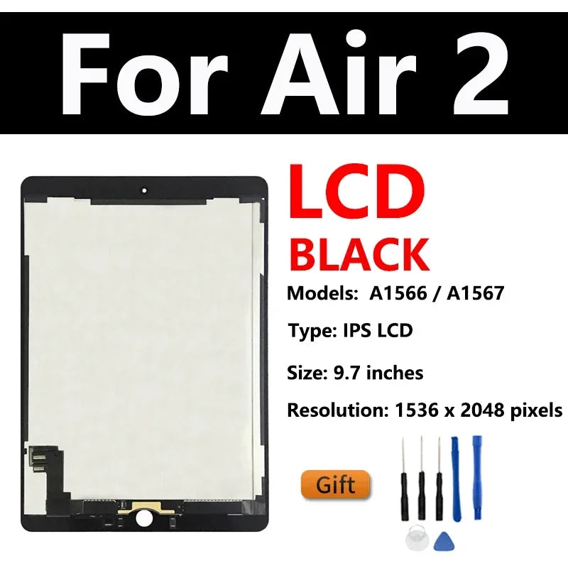 OEM LCD For Apple iPad Air 1 2 3 4 5 2019 2020 2022 A2324 A2123 A2591 A2072 A2152 Touch Screen Display Assembly Replacement  iPad repair parts