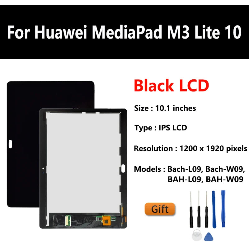 New LCD For Huawei Mediapad M3 / M3 Lite CPN-W09 CPN-AL00 CPN-L09 Bach-L09 Bach-W09 LCD Display Touch Screen Digitizer Assembly Tablet repair parts