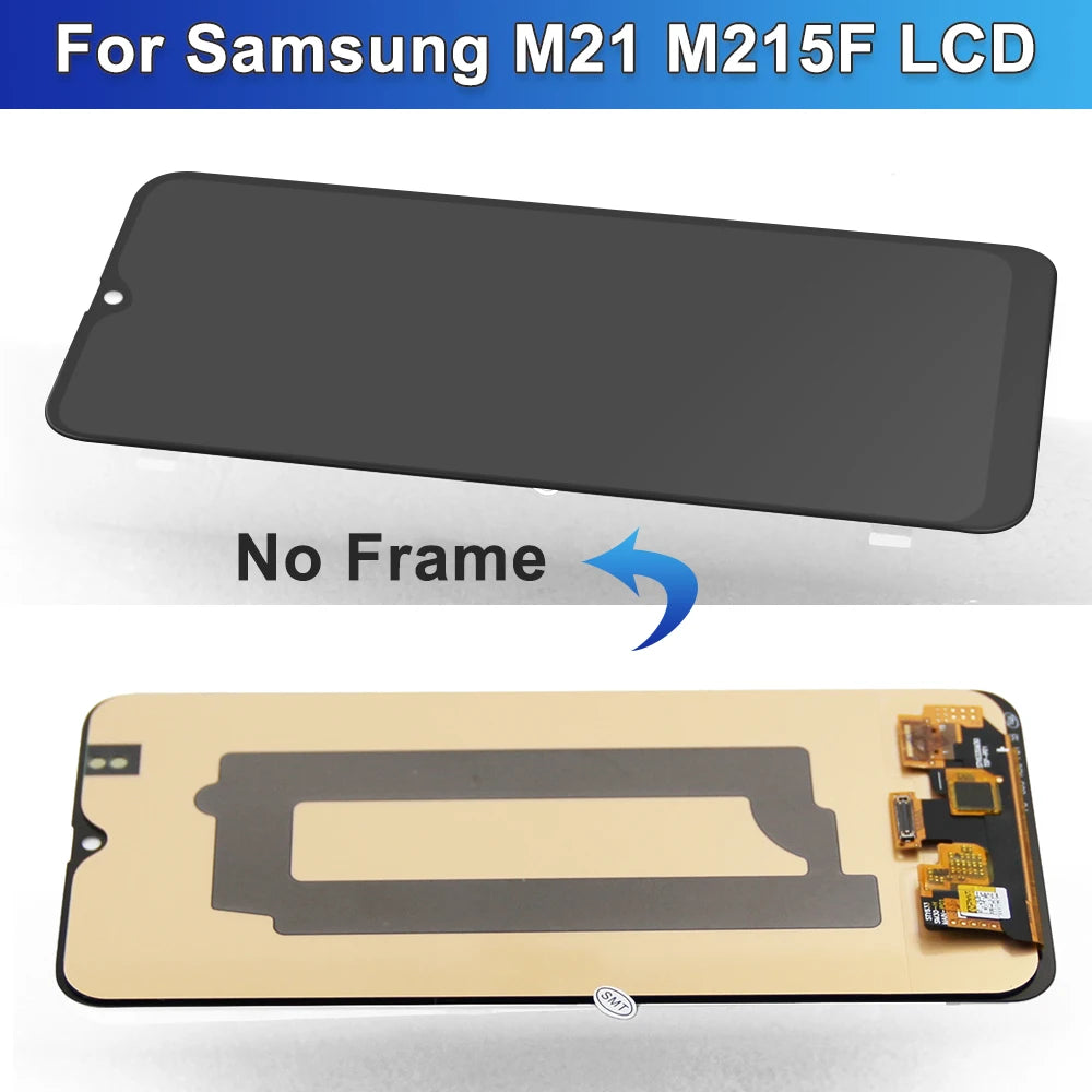 6.4'' Super AMOLED M21 Display, for Samsung Galaxy M21 M215 M215F M215F/DS Lcd Display Touch Screen Digitizer Assembly Parts Samsung phone repair parts