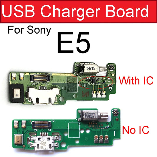 USB Charger Jack Board For Sony Xperia E5 F3311 F3313 Charging Port Vibrator Motor Microphone Flex Cable Board Repair Parts Sony phone repair parts